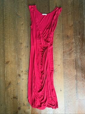 Sleeveless Red Draped Midi Dress by Free People